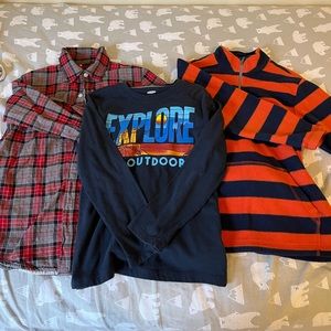 Boy 8T Spring Wardrobe long sleeve/fleece shirts (Hanna Anderson/Gap/Old Navy)